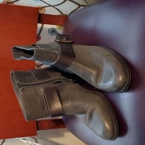Vince Camuto grey leather ankle boots